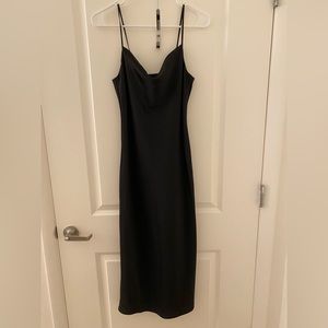 Banana Republic midi slip black dress